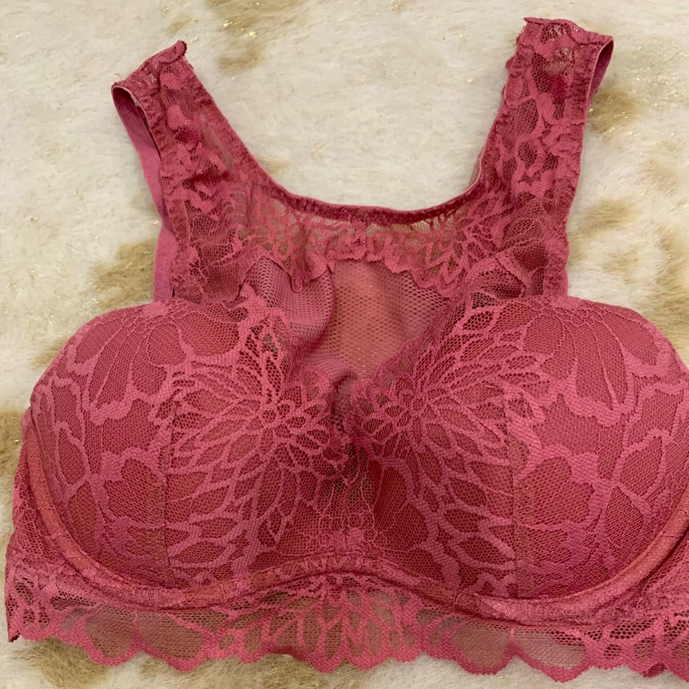 PINK padded high neck bralette